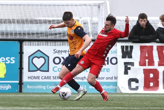 Action from Worthing FC's 1-1 draw at Slough in the National League South