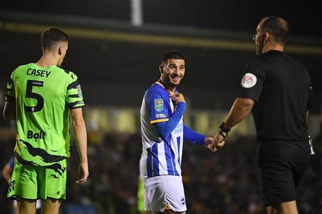 Brighton and Hove Albion striker Deniz Undav was on target during the Carabao Cup Second Round match at Forest Green Rovers