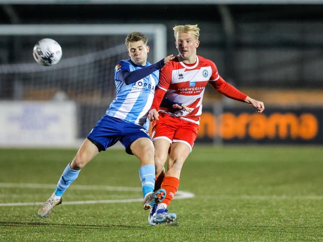 Action from Eastbourne Borough's home defeat by Torquay United in National League South