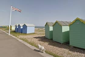 Beach Huts on the Littlehampton Promenade, Google Maps