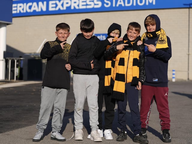Littlehampton Town and their fans at the Sussex Transport Senior Cup final at the Amex Stadium