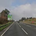 The A23 at Handcross is partially blocked. Photo: Google Street View