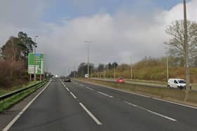 The A23 at Handcross is partially blocked. Photo: Google Street View