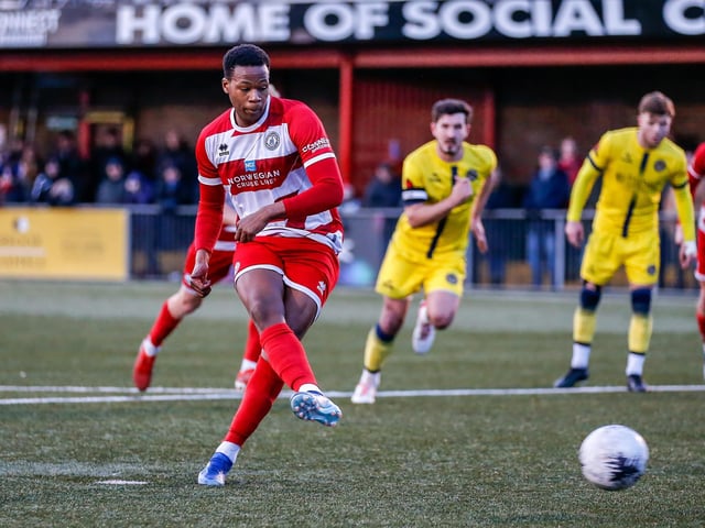Action from Eastbourne Borough's vital win over Farnborough