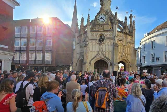 The Unity Rally at the Market Cross.