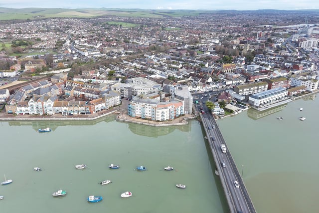 Shoreham seen from above on Christmas Day