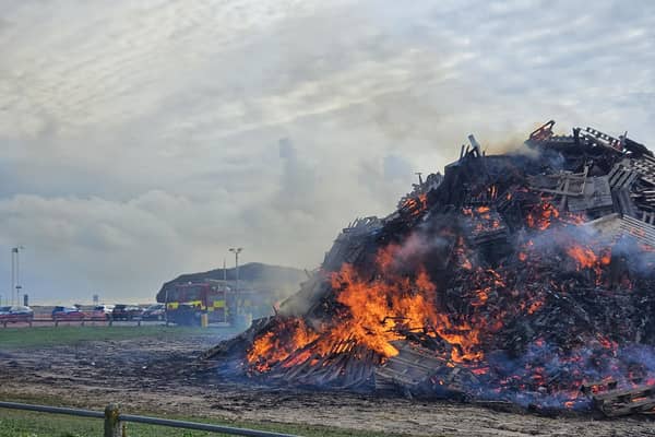 South East England Event Fire and Rescue saved the day by helping the Littlehampton  bonfire to be burned yesterday. Picture: Sue Baker