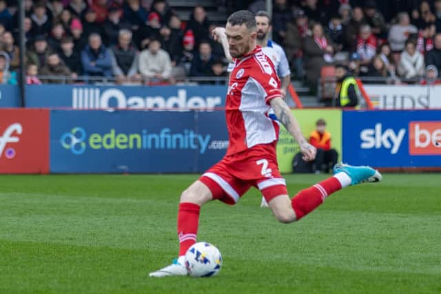 Scott Malone in action for Crawley Town against Swindon last season | Picture: Grant Mansfield/Mansfield Media