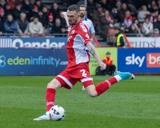 Scott Malone in action for Crawley Town against Swindon last season | Picture: Grant Mansfield/Mansfield Media