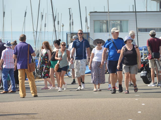 Bexhill seafront on September 10 just before Sussex Blazing Saddles started their performance.