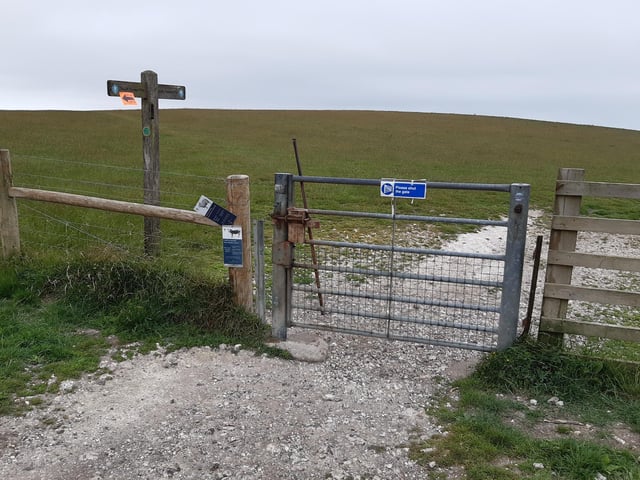 Continue to follow the South Downs Way signs through this gate