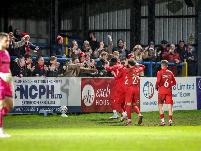 Action from Eastbourne Borough's brilliant 5-2 win away at Dover Athletic in the National League South