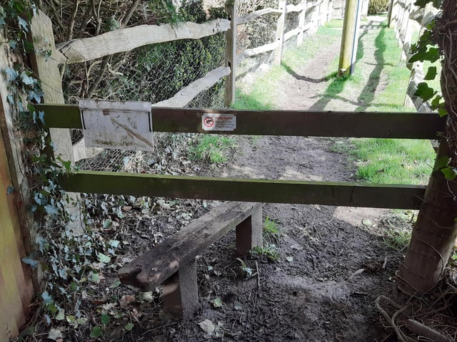 You are now crossing private land at Fryern Home Farm Stables, going over a stile