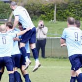 Little Common celebrate a breakthrough at Bexhill | Picture: Joe Knight