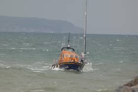 Eastbourne RNLI helping the yacht. Picture from the RNLI