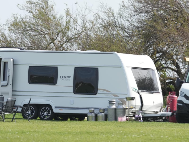 Photos, taken around 3pm on Thursday (April 16), showed that a camp was still at the site.