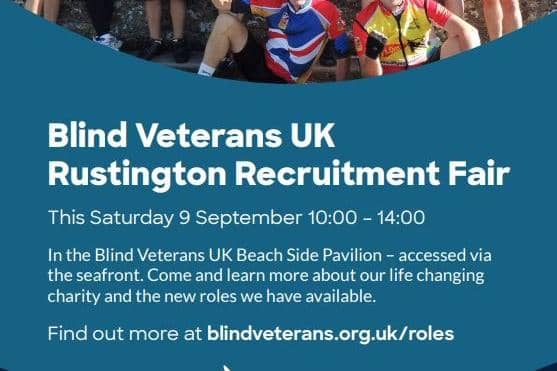 Blind Veterans UK is holding a recruitment fair this Saturday