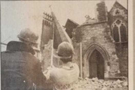 The damage caused to St Luke's Church in St Leonards