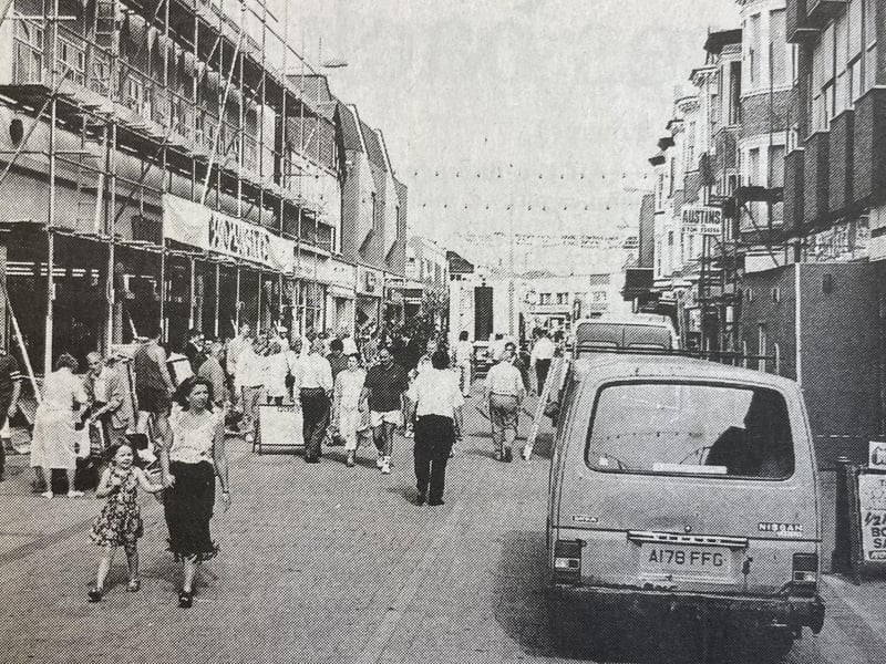 Shoppers crowded into Bognor town centre in defiance of the bombers on the following Tuesday.