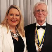 Mid Sussex MP Mims Davies with president Michael Harper at the Charter Night dinner of the Cuckfield, Lindfield and Haywards Heath Rotary Club