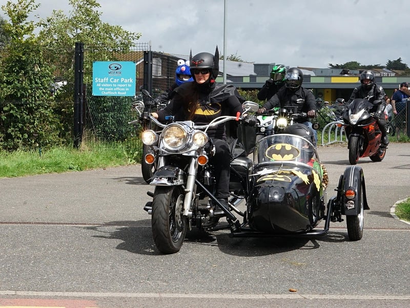 Motorbikes and cars at West Rise junior school in Eastbourne on Saturday, August 12