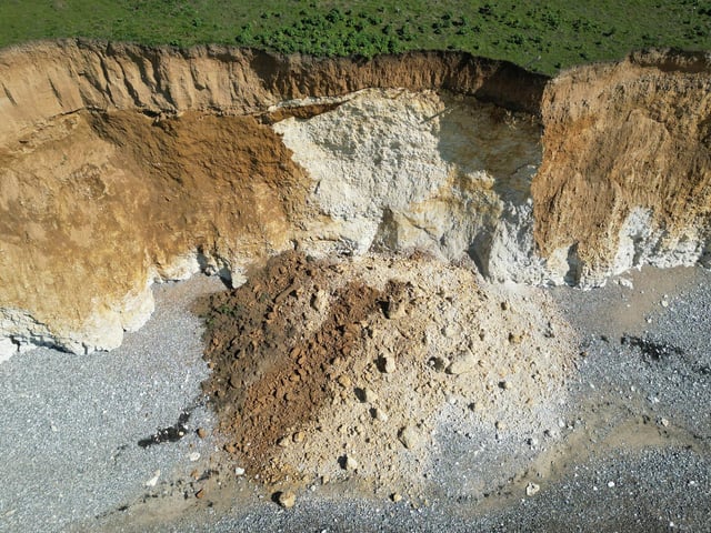 Cliff fall by Telscombe