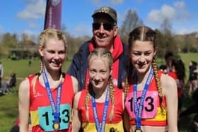 Under 15 Girls with medal with coach David Leach | Picture - submitted