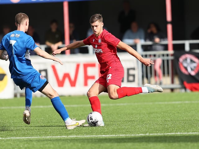 National League South action at Woodside Road between Worthing and Truro City