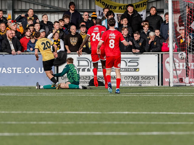 Action from Eastbourne Borough's 5-1 home loss to Maidstone in the National League South