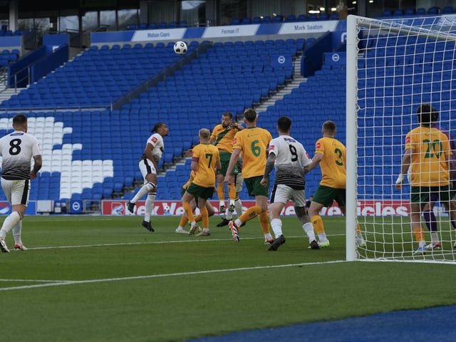 Littlehampton Town and their fans at the Sussex Transport Senior Cup final at the Amex Stadium