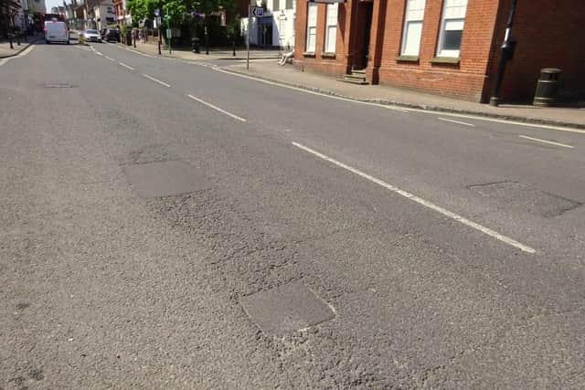 The current road surface in Henfield High Street