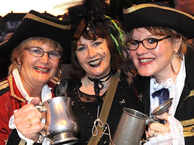 Burgess Hill Bonfire Night in 2009. Cyd Payne, Julie Leharne, and Pippa Burchett