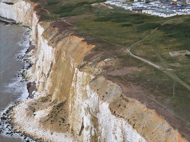 In pictures: Large section of cliffs fall away on East Sussex coast