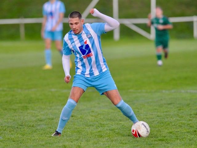 Action from Worthing United's 2-1 home loss to Forest Row in the SCFL division one