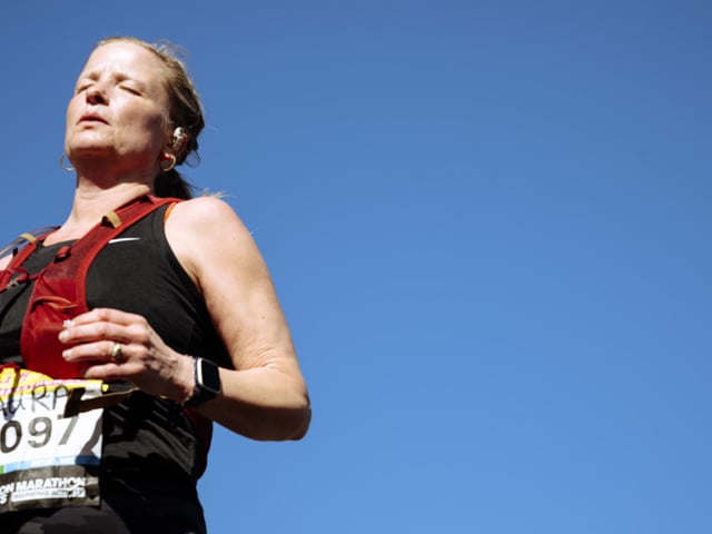 Images of runners in the 2025 Brighton Marathon
