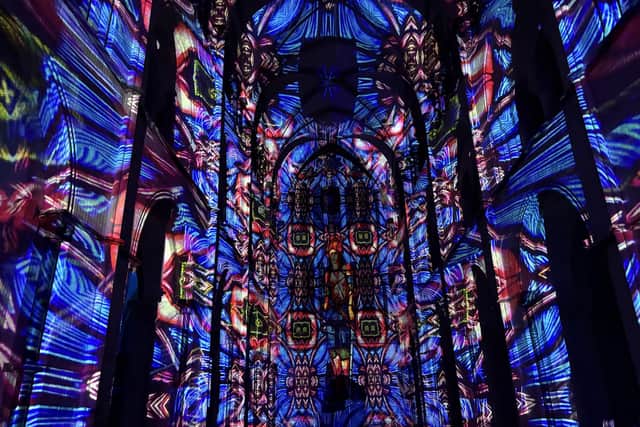 Chichester Cathedral has unveiled its spectacular new Light Experience, Illuminating Art, running from Friday 23 October, offering visitors an extraordinary journey through light, colour, moving images and music this October half term. Photo: Gary Shipton
