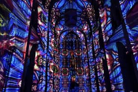 Chichester Cathedral has unveiled its spectacular new Light Experience, Illuminating Art, running from Friday 23 October, offering visitors an extraordinary journey through light, colour, moving images and music this October half term. Photo: Gary Shipton