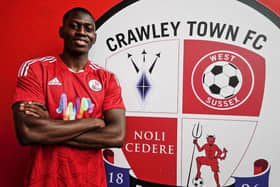 Mazeed Ogungbo has joined the Reds on a season-long loan after making 19 appearances in Premier League 2 for Arsenal’s under-23s last season. Picture courtesy of Crawley Town FC