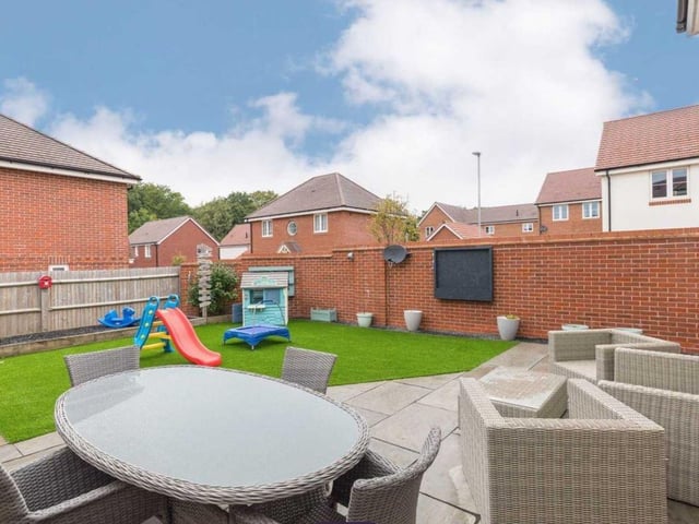 There is a spacious patio area ideal for dining al fresco or entertaining