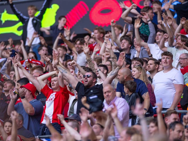 Crawley Town fans flocked to Wembley in their thousands to roar the boys on to glory.