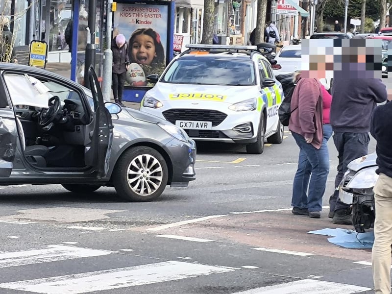 Two damaged cars on Victoria Drive in Eastbourne. Photo: Contributed
