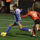 Brighton's Jorelyn Carabalí shapes to deliver a cross | Ella Linscott