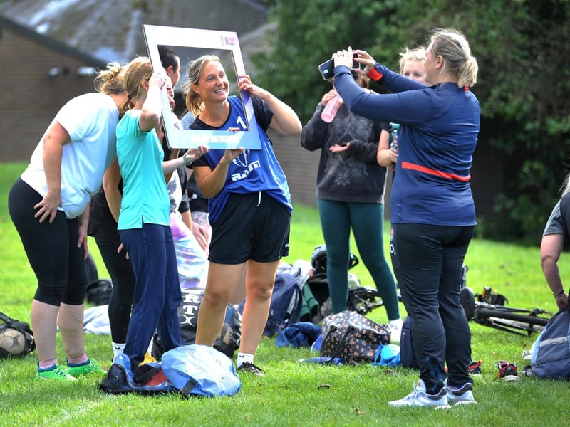 Olympic gold medal winning hero and TV personality Sam Quek attended Hove R.F.C for one of the RFU’s ‘Inner Warrior’ camps. SR23101602Photo by S Robards/Nationalworld