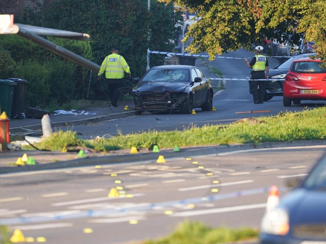 The Jaguar came to a stop in Barcombe Road, which runs parallel to the dual carriageway, police added.