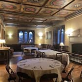 The Sherborne room with its amazing Tudor ceiling at the Bishop's Palace, Chichester