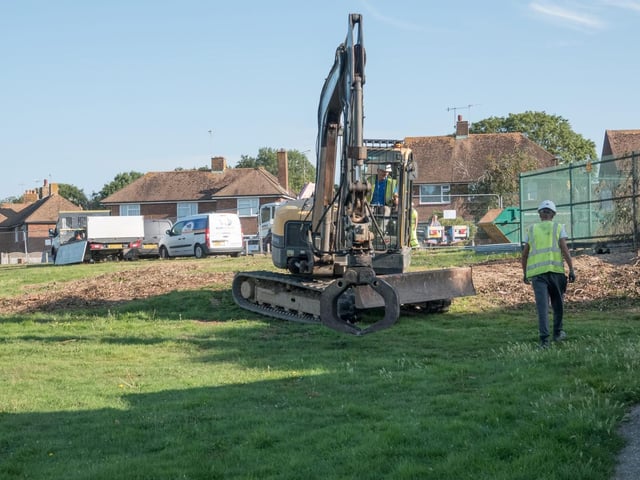 Demolition of the old shower block at Sidley Recreation Ground to make way for the new community hub. Picture: Jeff Penfold