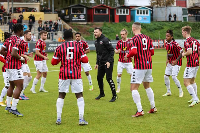 Lewes FC - pictured here at the Dripping Pan - won at Haringey and Kingstonian in the space of five days | Picture: James Boyes