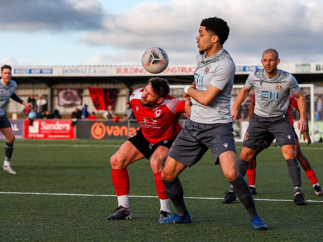 Action from Eastbourne Borough's 2-0 Ntional League South win against Slough Town at Priory Lane