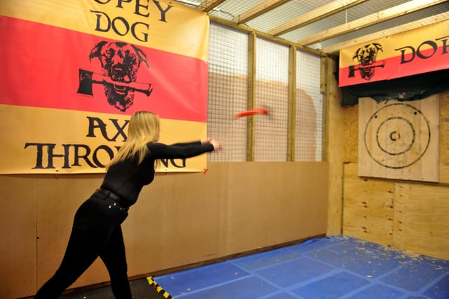 Dopey Dog Axe Throwing at Dice and Drinks in Burgess Hill