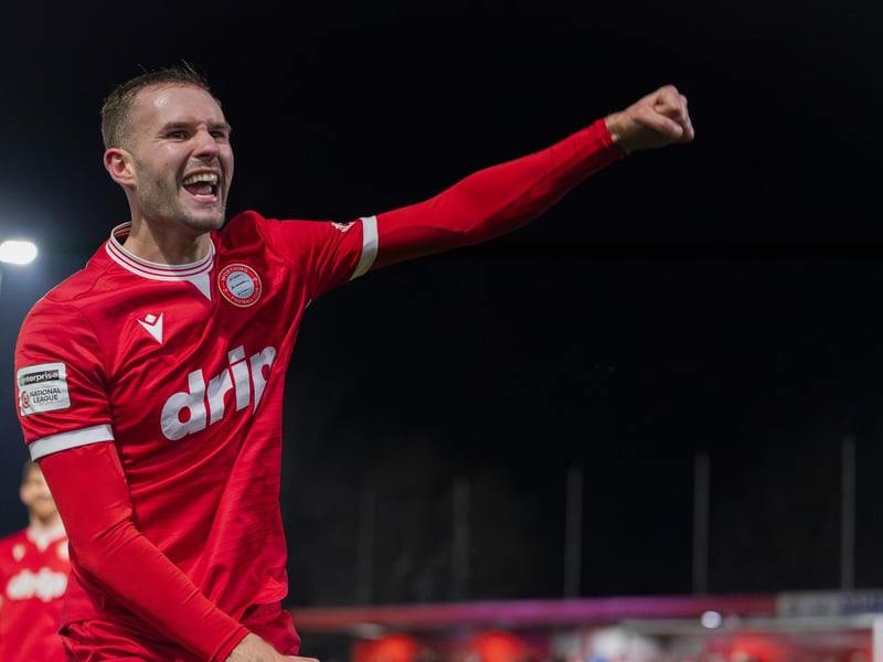 Teddy Jenks (24 Worthing FC)  celebrates the win against Dorking Wanderers in the Enterprise National League South at Sussex Transport Community Stadium : Worthing v Dorking Wanderers, National League South